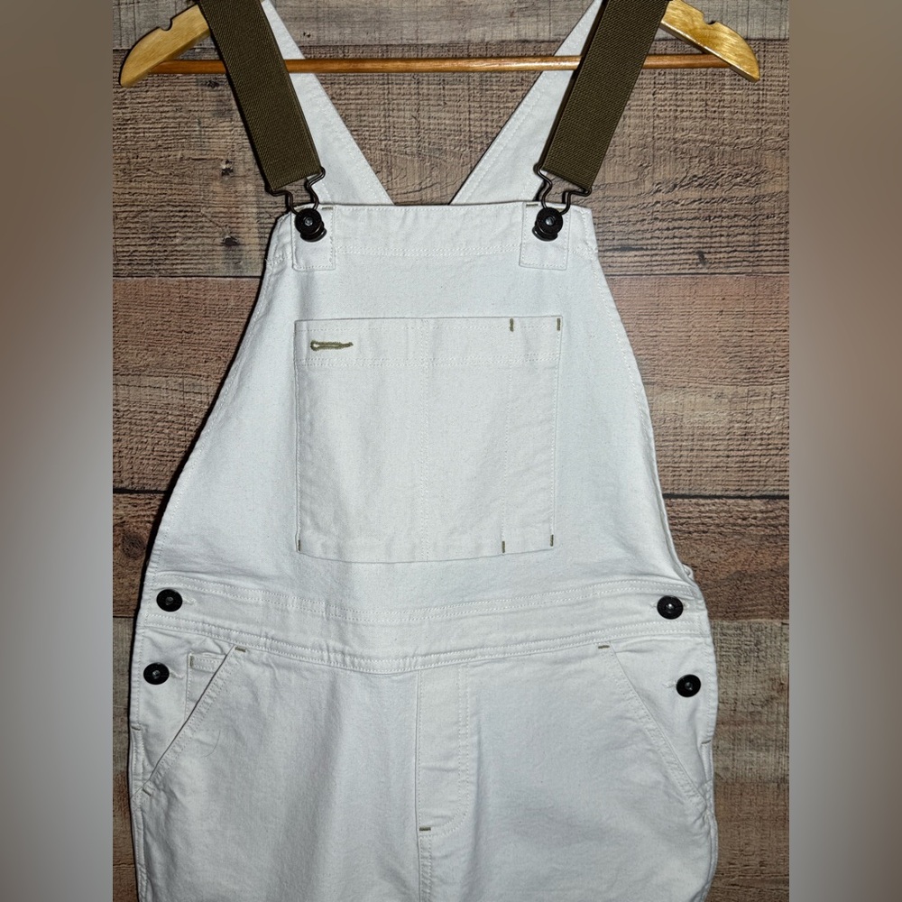 REI Co-op Overalls Women’s Trailsmith Canvas Size 6 Cream Double Knee Bibs Gorp - Picture 3 of 10